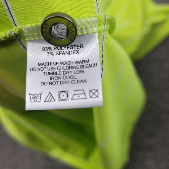 Bobby Jones X-h2o Mens Golf Polo Shirt Size M Green Mint julep Striped New Good - Picture 10 of 14